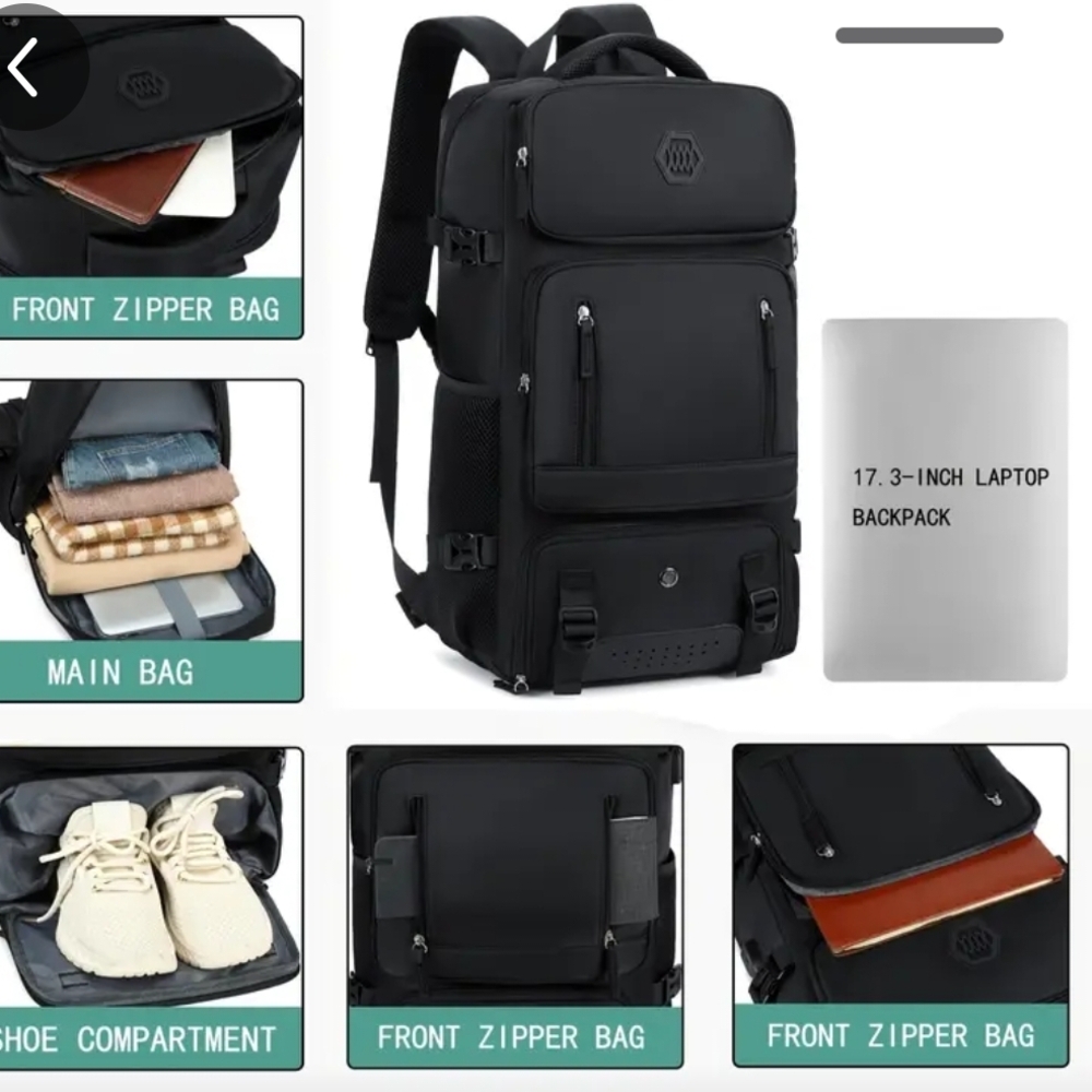 Black Laptop Backpack for Men